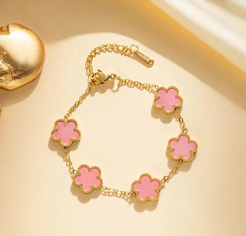 Gem Clover Chain Bracelet