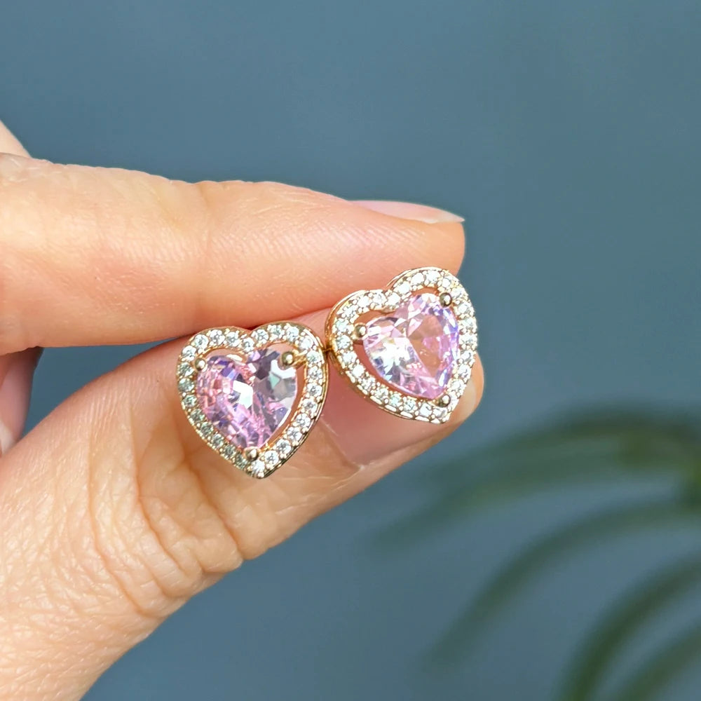 Princess Heart Stud Earrings
