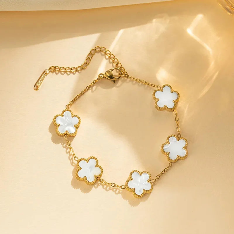 Gem Clover Chain Bracelet