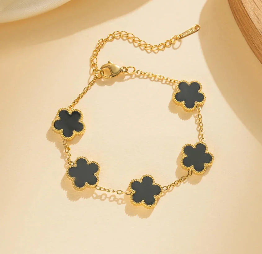 Gem Clover Chain Bracelet