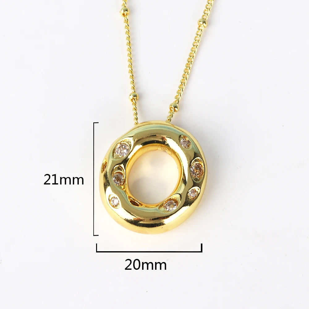 Gold Bubble Letter Necklace