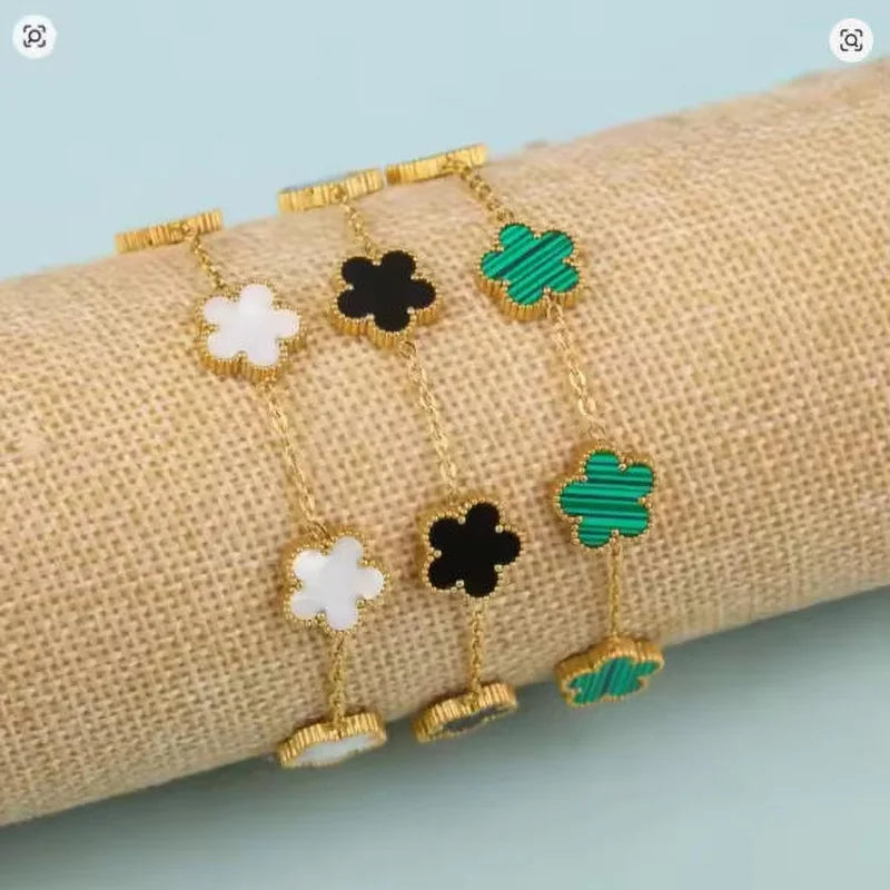 Gem Clover Chain Bracelet