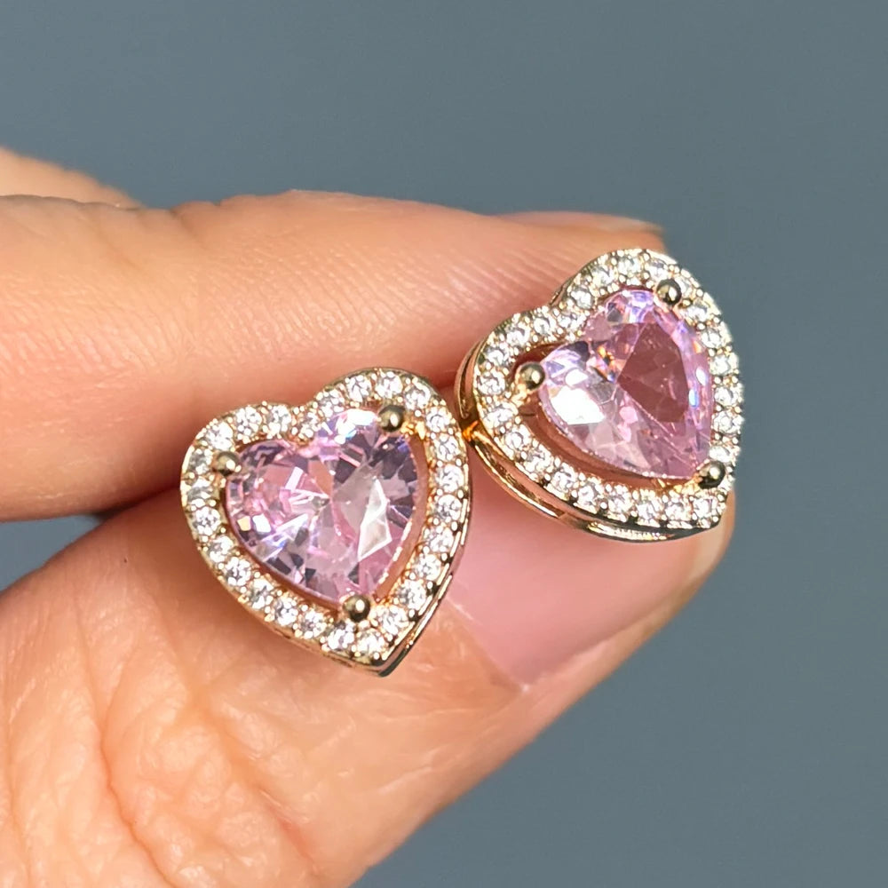 Princess Heart Stud Earrings