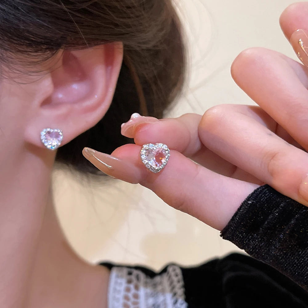 Princess Heart Stud Earrings